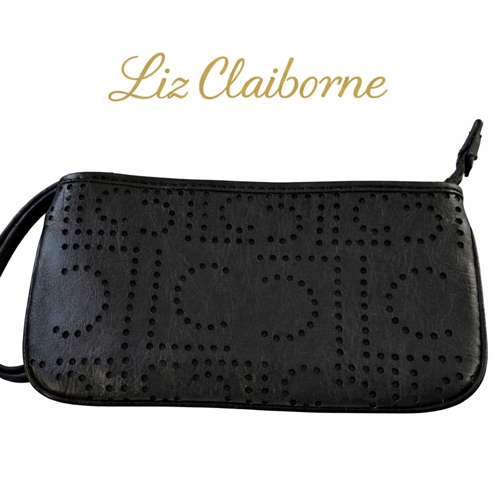 Liz Claiborne Black Make Up Pouch Bag.